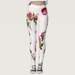 Leggings Floral rose antique - Arrière - plan couleur perso