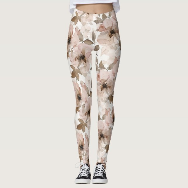 Leggings Floral rose Brown sud-ouest (Devant)