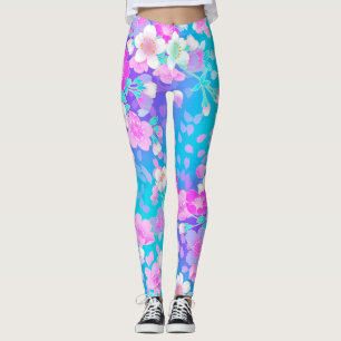 Leggings Floral sur bleu