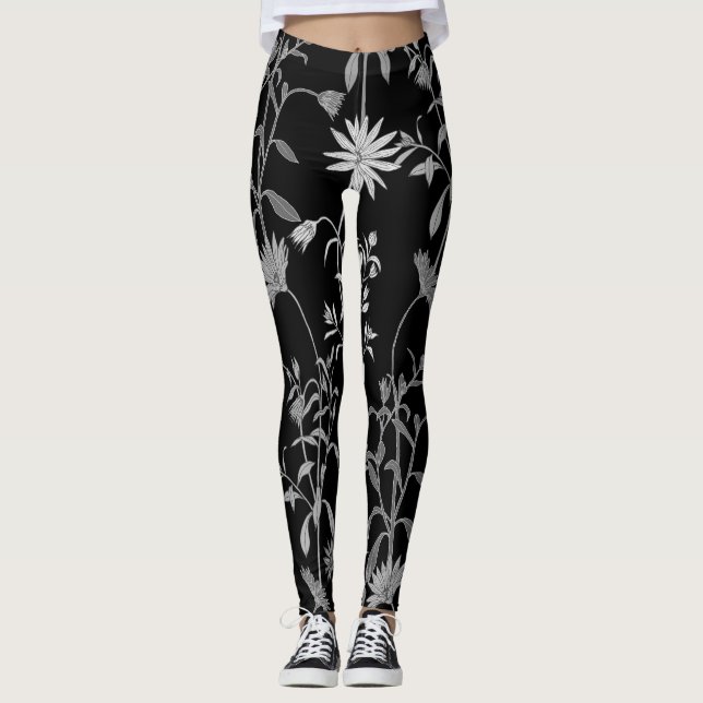 Leggings Floral vintage : arrière - plan d'invitation sans  (Devant)