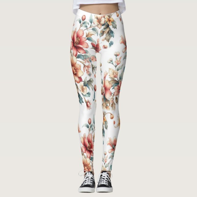 Leggings Florales Acuarela: Estilo que Florece (Devant)