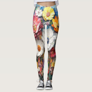 Leggings floraux Abstraits