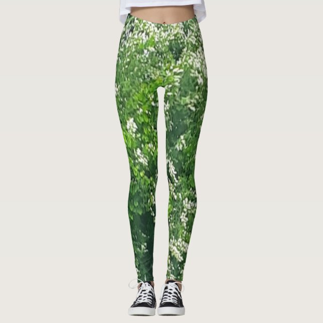 Leggings floraux blancs (Devant)
