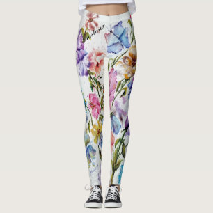 LEGGINGS FLORAUX BLANCS