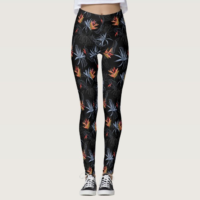 Leggings floraux exotiques pour femmes (Devant)