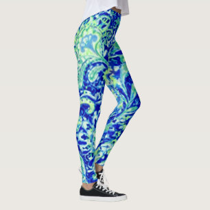 Leggings floraux Fleurs sauvages bleus