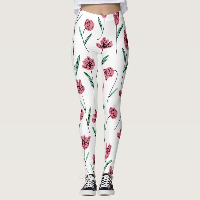 Leggings floraux géants - Pantalons de fleurs scin (Devant)