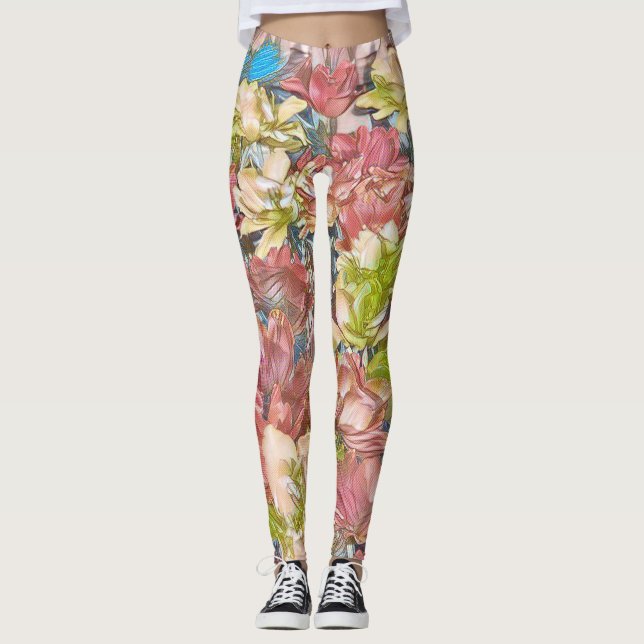 Leggings floraux multicolores (Beauté) (Devant)