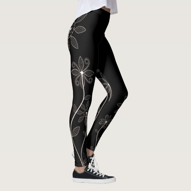 Leggings floraux noirs (Droite)