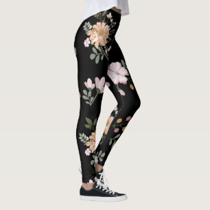 Leggings floraux noirs