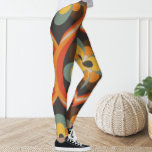 Leggings floraux oranges Super rétro<br><div class="desc">Les jambes ornent le motif rétro.</div>