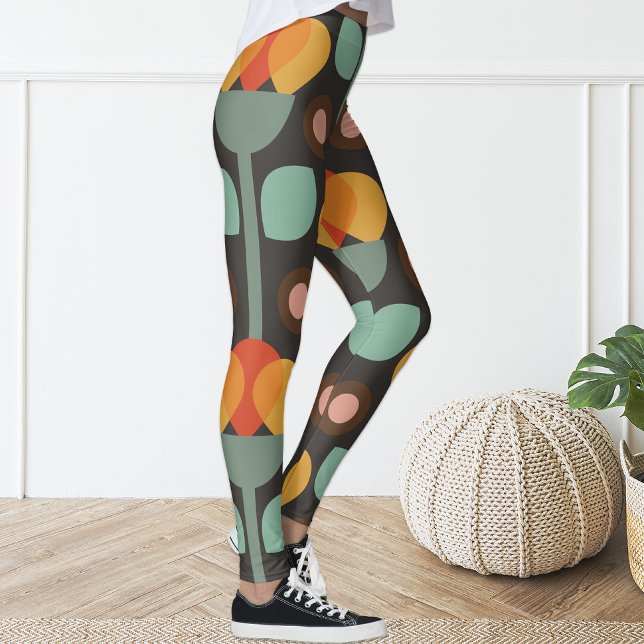 Leggings floraux oranges Super rétro (Créateur téléchargé)