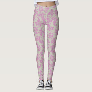 Leggings floraux Vintages roses