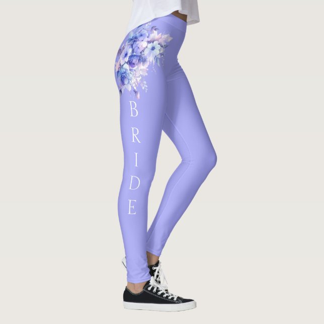 Leggings floraux violets de lavande de mariée (Droite)