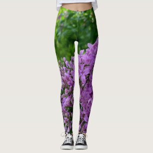 Leggings Floraux violets élégants lilas violet