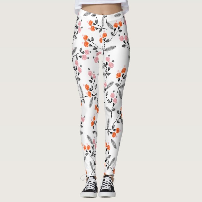 Leggings Flore de la Liberté : Broderie À Poignées (Devant)