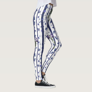 Leggings Flore et rayures