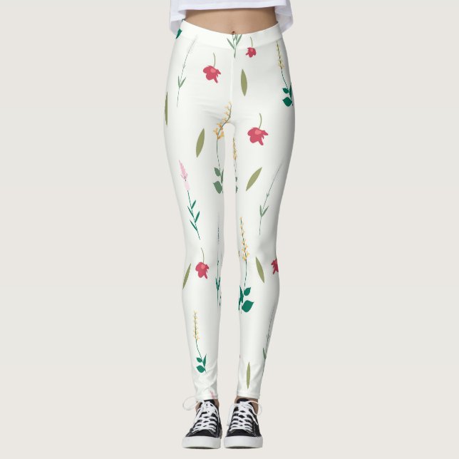 Leggings Flore fleurie printanière (Devant)