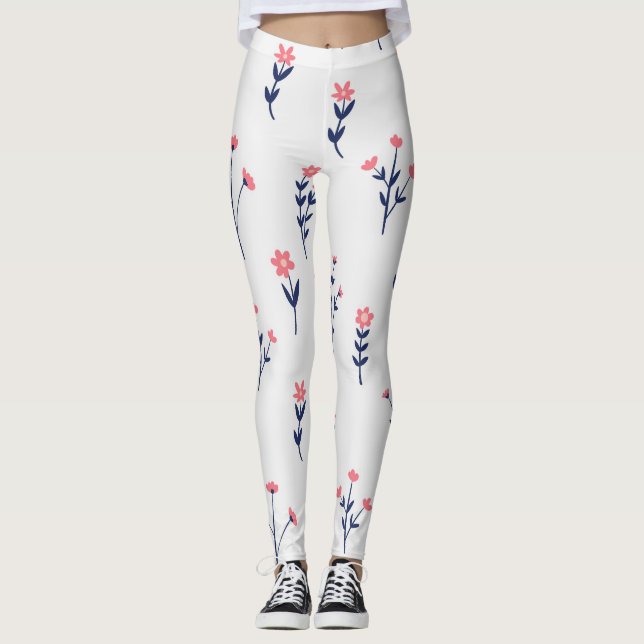 Leggings Flore fleurie printanière (Devant)