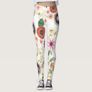 Leggings Flore folklorique branchée Flore originale Design