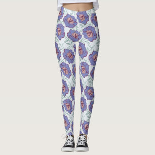 Leggings Flore rétro sur tout Motif