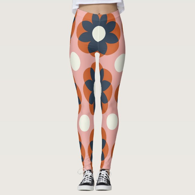 Leggings Flore scandinave : Design Vintage sans joint (Devant)