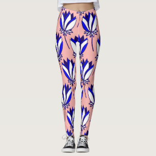 Leggings Flore symétrique : Motif Vintage coloré