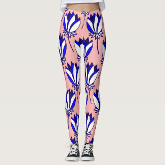 Leggings Flore symétrique : Motif Vintage coloré