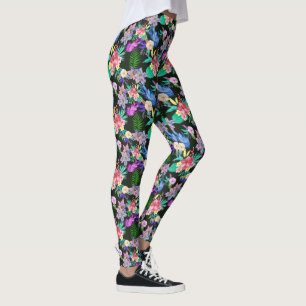 Leggings Flore tropicale hawaïenne