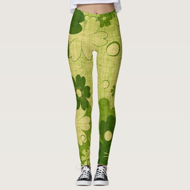 Leggings Flore verte (Devant)