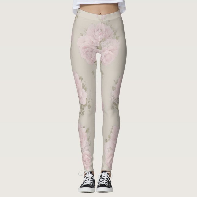Leggings Floreado Rosa y Verde Agua (Devant)