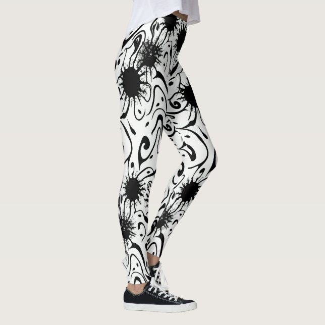 Leggings Flot d'encre liquide Flow Art Abstrait (Droite)