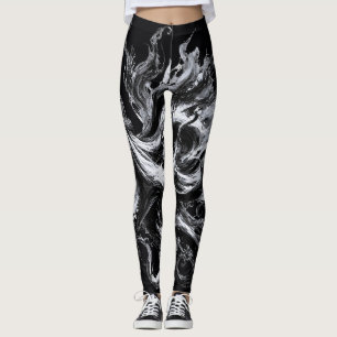 Leggings Fluide d'encre abstrait Pieuvre Kraken