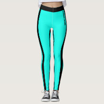Leggings Fluorescent bleu et noir