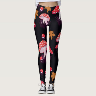 Leggings Flûte agarique, imprimé feuille d'érable