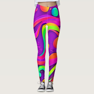Leggings Flux arc-en-ciel : Amusement Abstrait