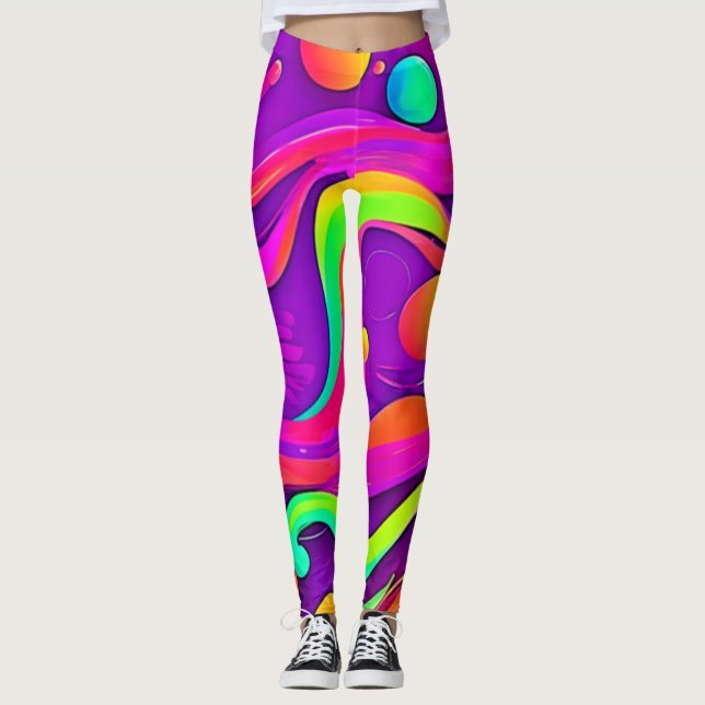 Leggings Flux arc-en-ciel : Amusement Abstrait (Devant)