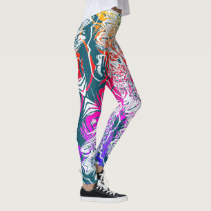 Leggings Flux comme l'eau l'art informatique Abstrait