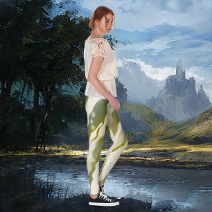 Leggings Flux créatif vert étincelant Art Abstrait