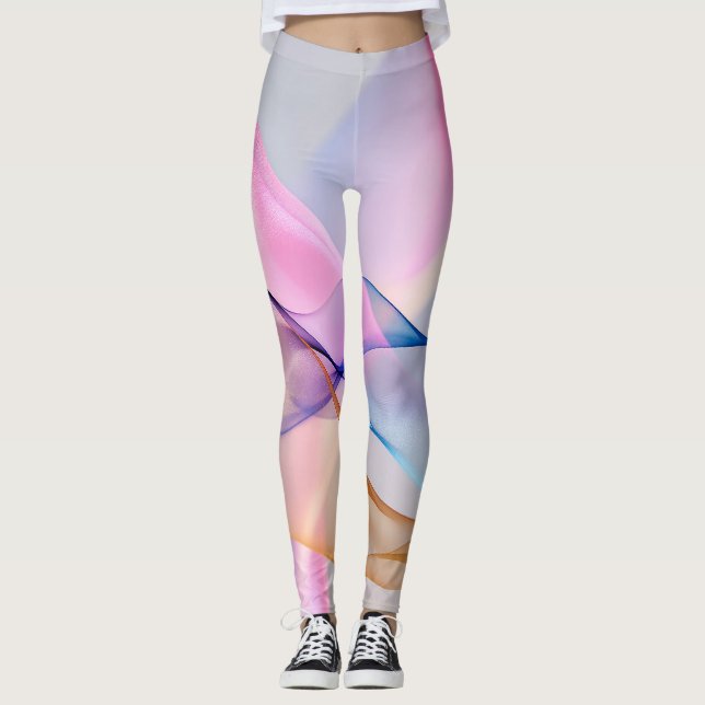 Leggings Flux de tissu Pastel Abstrait (Devant)