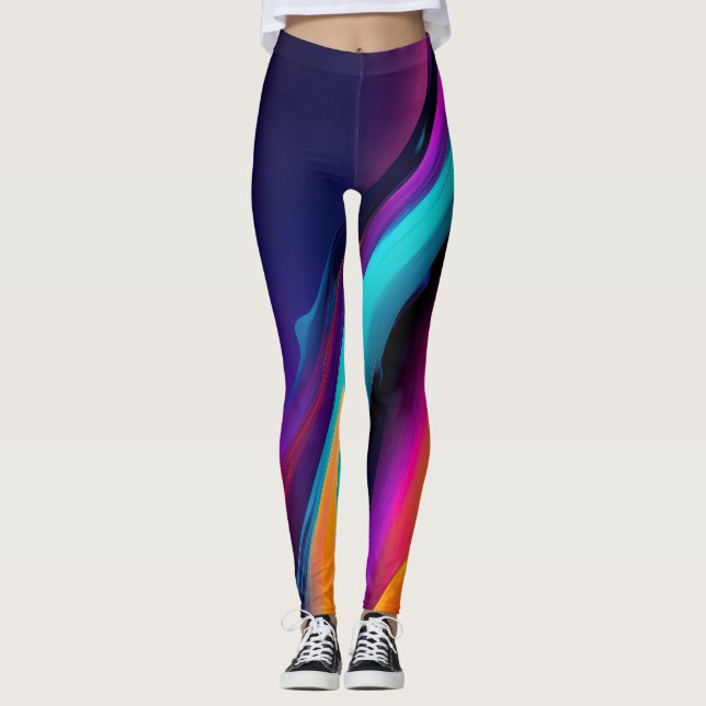 Leggings Flux électrique Légendes Abstraites de performance (Devant)