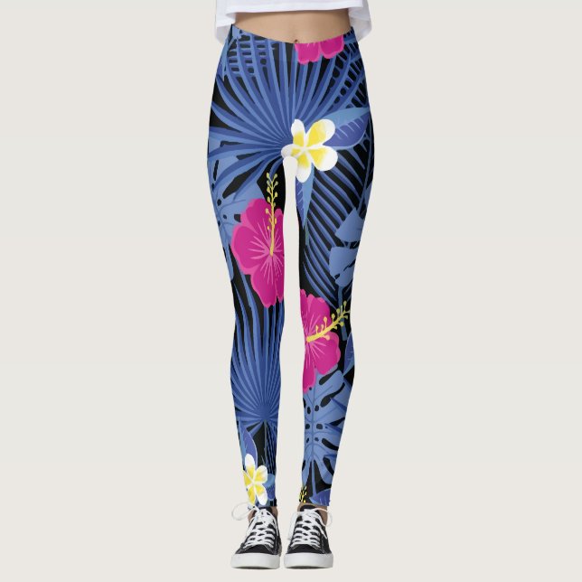 Leggings Foliage Floral Tropical Hawaiian (Devant)