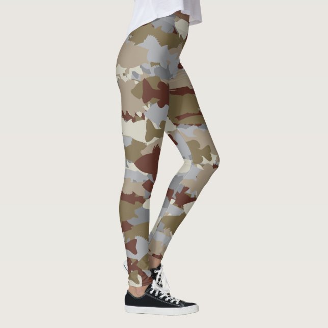 Leggings Folie de Poissons Camouflage Marron (Droite)