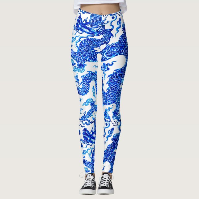 Leggings Fonctionnement bleu chinois de pantalon de yoga de (Devant)