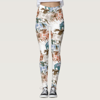 LEGGINGS FONCTIONNEMENT DE CHEVAUX SAUVAGE. ART CLASSIQUE