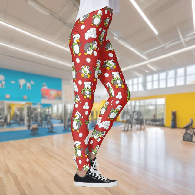 Leggings Fond de manchots de Noël (Créateur téléchargé)
