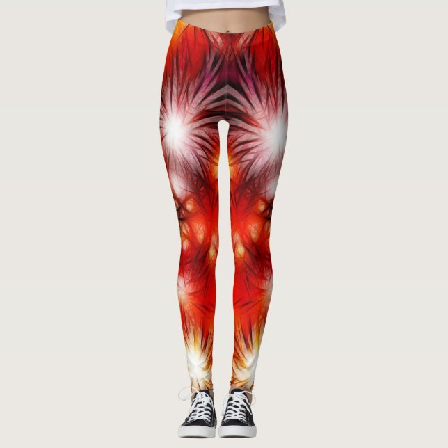 Leggings Fond d'étoiles de feux d'artifice abstraits-34944 (Devant)