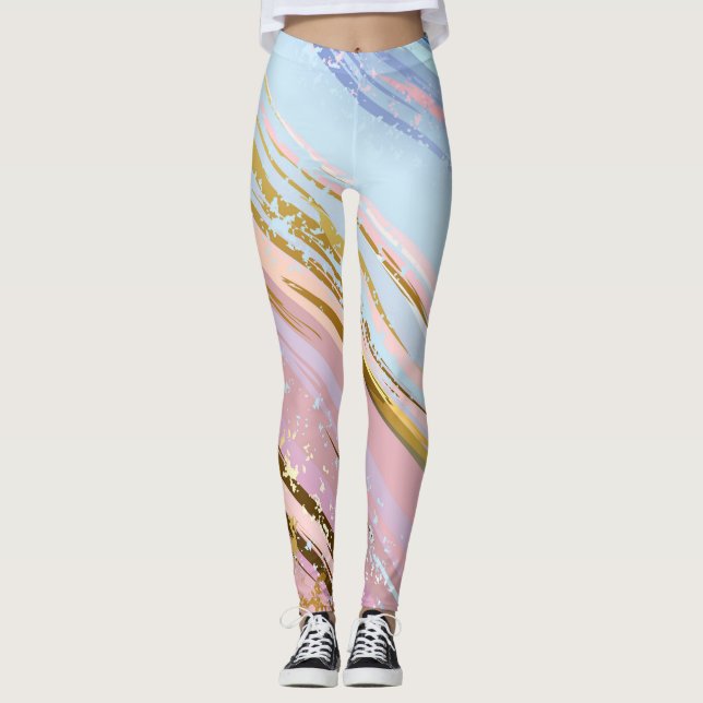 Leggings Fond rose texturé (Devant)