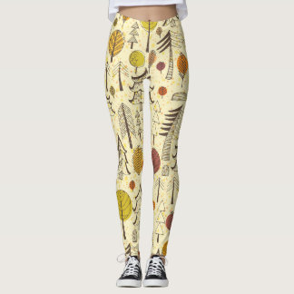 Leggings Forêt d'automne : Motif graphique transparent.