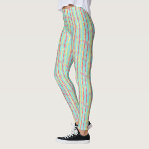 Leggings Forêt de Bambou milieu du siècle moderne Aqua